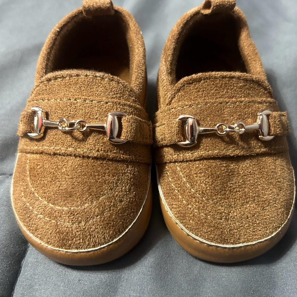 Brown Suede Kids Loafers